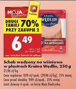 Biedronka Schab wędzony na wiśniowo w plastrach Kraina Wędlin , 250 g oferta