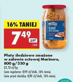 Biedronka Płaty śledziowe smażone w zalewie octowej Marinero, 800 g/330 g oferta