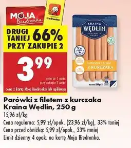 Biedronka Parówki z filetem z kurczaka Kraina Wędlin 250 g oferta