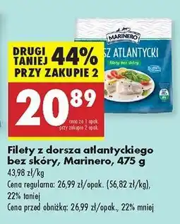 Biedronka Filety z dorsza atlantyckiego bez skóry Marinero , 475 g oferta