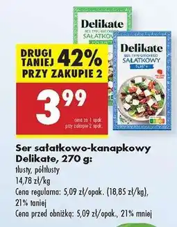 Biedronka Ser sałatkowo-kanapkowy Delikate, 270 g oferta