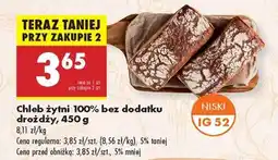 Biedronka Chleb żytni 100 % bez dodatku drożdży 450 g oferta