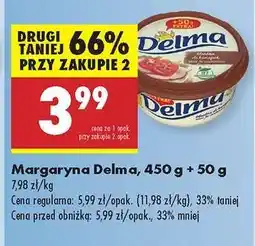 Biedronka Margaryna Delma, 450 g + 50 g oferta