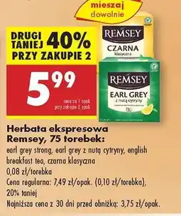 Biedronka Herbata ekspresowa Remsey 75 torebek oferta