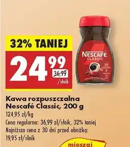 Biedronka Kawa rozpuszczalna Nescafe Classic , 200 g oferta