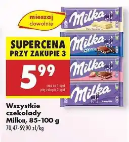 Biedronka Wszystkie czekolady Milka, 85-100 g oferta