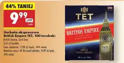 Biedronka Herbata ekspresowa British Empire TET, 100 torebek oferta