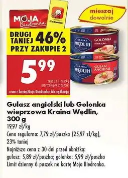 Biedronka Gulasz angielski lub Golonka wieprzowa Kraina Wędlin, 300 g oferta