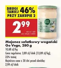 Biedronka Majonez sałatkowy wegański Go Vege 280 g oferta