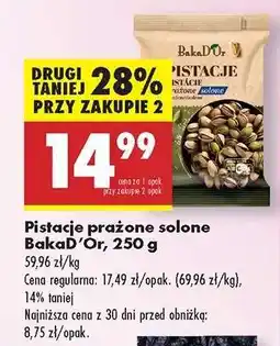 Biedronka Pistacje prażone solone BakaD’Or, 250 g oferta