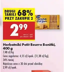 Biedronka Herbatniki Petit Beurre Bonitki 400 g oferta