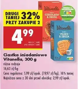 Biedronka Ciastka śniadaniowe Vitanella, 300 g oferta