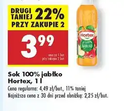 Biedronka Sok 100% jabłko Hortex, 1 l oferta