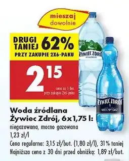 Biedronka Woda źródlana Żywiec Zdrój 6x1,75 l oferta