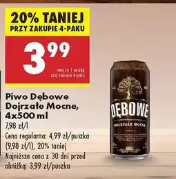 Biedronka Piwo Dębowe Dojrzałe Mocne 4x500 ml oferta