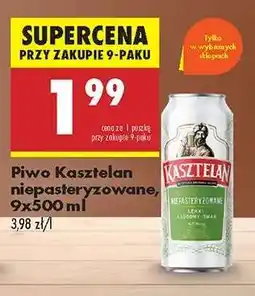 Biedronka Piwo Kasztelan niepasteryzowane, 9x500 ml oferta