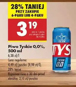 Biedronka Piwo Tyskie 0,0%, 500 ml oferta