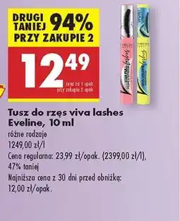 Biedronka Tusz do rzęs viva lashes Eveline, 10 ml oferta