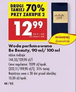 Biedronka Woda perfumowana Be Beauty, 90 ml/100 ml oferta