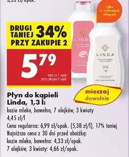 Biedronka Płyn do kąpieli Linda, 1,3 l oferta
