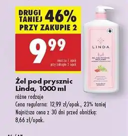 Biedronka Żel pod prysznic Linda, 1000 ml oferta