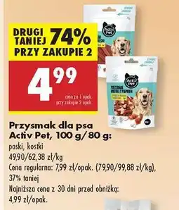 Biedronka Przysmak dla psa Activ Pet, 100 g/80 g oferta