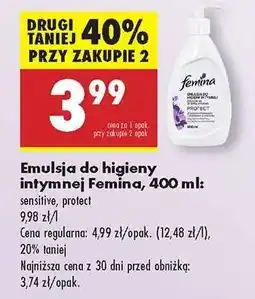 Biedronka Emulsja do higieny intymnej Femina, 400 ml oferta