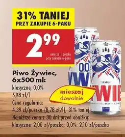 Biedronka Piwo Żywiec 6x500 ml oferta