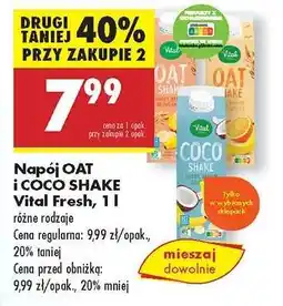 Biedronka Napój OAT i COCO SHAKE Vital Fresh, 1 l oferta