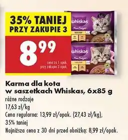 Biedronka Karma dla kota w saszetkach Whiskas 6x85 g oferta