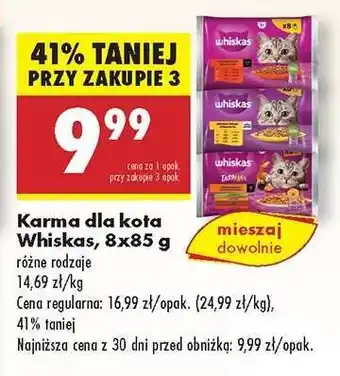 Biedronka Karma dla kota Whiskas, 8x85 g oferta