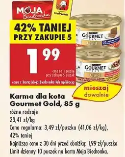 Biedronka Karma dla kota Gourmet Gold, 85 g oferta