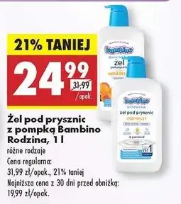 Biedronka Żel pod prysznic z pompką Bambino Rodzina, 1 l oferta