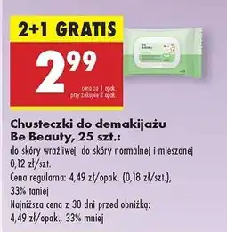 Biedronka Chusteczki do demakijażu Be Beauty, 25 szt oferta