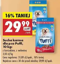 Biedronka Sucha karma dla psa Puffi, 10 kg oferta