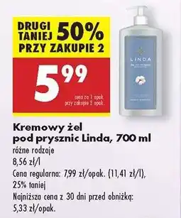 Biedronka Kremowy żel pod prysznic Linda, 700 ml oferta