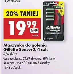 Biedronka Maszynka do golenia Gillette Sensor3, 4 szt oferta