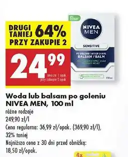 Biedronka Woda lub balsam po goleniu NIVEA MEN , 100 ml oferta