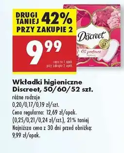Biedronka Wkładki higieniczne Discreet 50/60/52 szt oferta