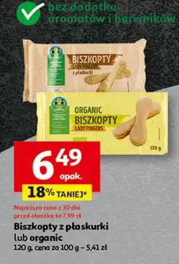 Auchan Biszkopty z płaskurki lub organic Auchan oferta