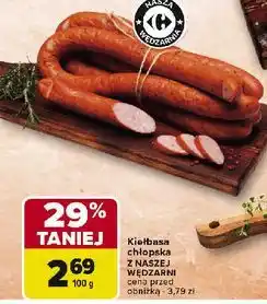 Carrefour Kiełbasa chłopska Nasza Wędzarnia Carrefour oferta