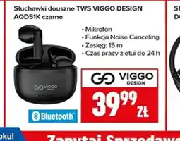 Neopunkt Słuchawki douszne TWS VIGGO DESIGN AQD51K czarne oferta