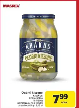 Carrefour Market Ogórki kiszone Krakus oferta