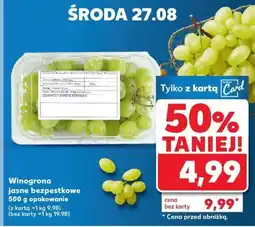 Kaufland Winogrona jasne bezpestkowe 1 opak. Kaufland oferta