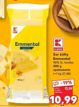 Kaufland Ser żółty Emmental 45% kostka K-Classic oferta