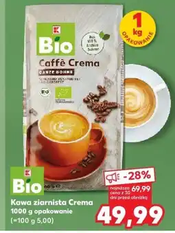 Kaufland Kawa ziarnista Crema Bio 1 kg K-Bio oferta