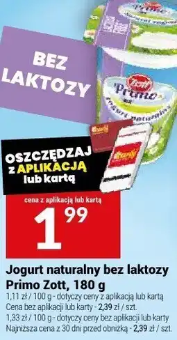 Twój Market Jogurt naturalny bez laktozy Primo Zott oferta