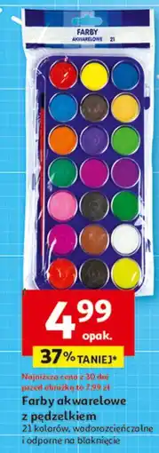 Auchan Farby akwarelowe + pędzelek oferta