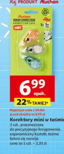 Auchan Korektory w taśmie mini Auchan oferta