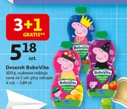 Auchan Mus truskawki i wiśnia z bananem peppa pig Bobovita oferta